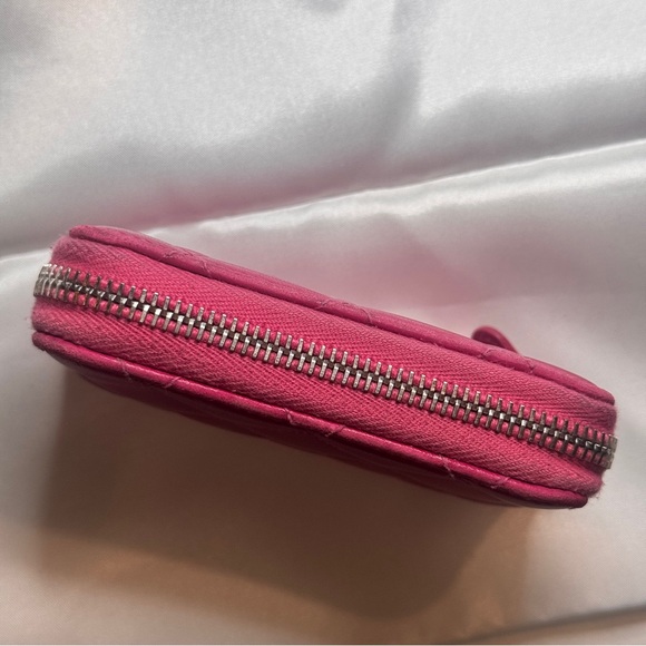 ♥️ Chanel Authentic Pink Leather Card Holder Wallet ❤️ - Picture 10 of 15